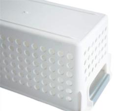 img 1 attached to 📦 Honla Slim Plastic Storage Baskets Bins Organizer with Gray Handles - Set of 3, White - Enhanced SEO