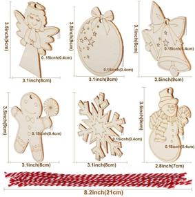 img 3 attached to 🎄 OurWarm 48pcs Wooden Christmas Ornaments: Unfinished Wood Slices for DIY Crafts & Decorations, 6 Styles