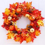 wreath inches pumpkin harvest halloween logo