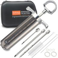 🍖 depango meat injector: enhance taste with stainless steel marinade syringe kit for bbq grill & smoker food – 3 meat needles included logo