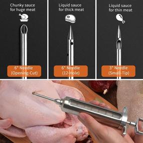 img 2 attached to 🍖 DePango Meat Injector: Enhance Taste with Stainless Steel Marinade Syringe Kit for BBQ Grill & Smoker Food – 3 Meat Needles Included