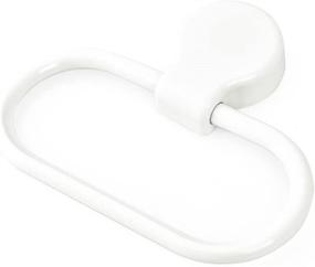 img 4 attached to Bathroom Towel Ring, 360° Swivel Plastic Kitchen Rag Towel Holder - Stick On Wall Mount Towel Holder Rack, No-Drill Installation (White)