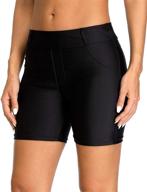 attraco womens waistband shorts swimsuit women's clothing logo