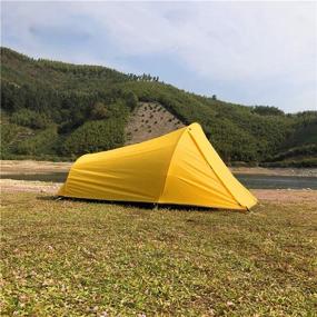 img 4 attached to Ultralight Green/Yellow MountainCattle 2 Person Backpack Camping Dome Tent for Backpacking