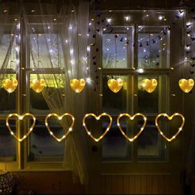 img 4 attached to 🌟 Enhance Your Space with 138 LED Heart-Shaped Curtain Lights: Battery or USB Operated for weddings, bedrooms, homes, patios & gardens - 8 Flashing Modes!