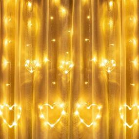 img 3 attached to 🌟 Enhance Your Space with 138 LED Heart-Shaped Curtain Lights: Battery or USB Operated for weddings, bedrooms, homes, patios & gardens - 8 Flashing Modes!