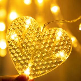 img 2 attached to 🌟 Enhance Your Space with 138 LED Heart-Shaped Curtain Lights: Battery or USB Operated for weddings, bedrooms, homes, patios & gardens - 8 Flashing Modes!