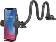 oqtiq windshield car phone mount - upgraded 13-inches long arm 📱 gooseneck holder with strong suction - compatible with iphone samsung galaxy lg logo