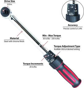 img 3 attached to Performance Tool M197 3/8-Inch Drive 250 in/lb Click Torque Wrench: Accurate and Reliable Tension Control Tool
