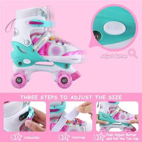 img 3 attached to 🌟 Beginner Kids Adjustable Roller Skates for Girls and Boys with All 8 Illuminating Wheels