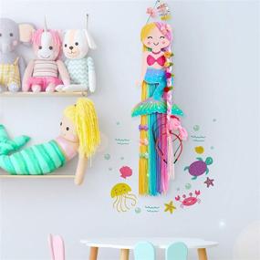 img 3 attached to 🧜 Beinou Mermaid Hair Bow Holder Organizer for Girls: Colorful Yarn Tassels, Headband & Hair Clip Storage, Mermaid Party & Home Decor