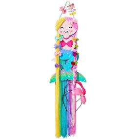 img 4 attached to 🧜 Beinou Mermaid Hair Bow Holder Organizer for Girls: Colorful Yarn Tassels, Headband & Hair Clip Storage, Mermaid Party & Home Decor