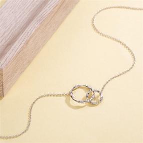 img 1 attached to WISHMISS Sweet 16 Gifts: 925 Sterling Silver Two Circle Interlocking for 16 Year Old Girls (white gold)