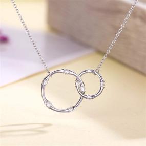 img 2 attached to WISHMISS Sweet 16 Gifts: 925 Sterling Silver Two Circle Interlocking for 16 Year Old Girls (white gold)