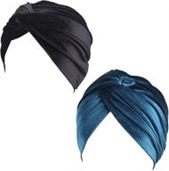 stylish and comfortable fxhixiy women's stretch velvet twist pleated hair wrap turban hat: the perfect cancer chemo beanie cap headwear logo
