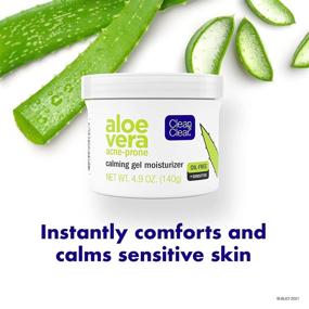 img 2 attached to 🌿 Clean & Clear Aloe Vera Calming Gel Acne Facial Moisturizer: Oil-Free Daily Hydration for Acne-Prone & Sensitive Skin, 4.9 Oz