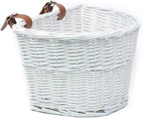 img 4 attached to 🚲 MEIEM Front Handlebar Wicker Bike Basket: Stylish and Sturdy Cargo Carrier with Leather Straps