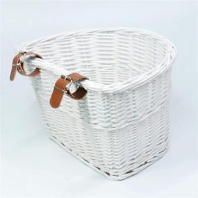 img 3 attached to 🚲 MEIEM Front Handlebar Wicker Bike Basket: Stylish and Sturdy Cargo Carrier with Leather Straps