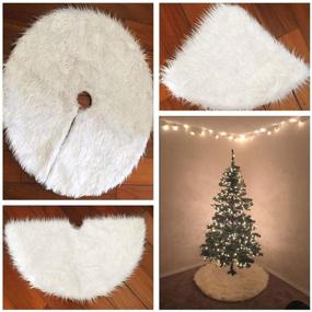 img 2 attached to 🎄 BinaryABC Christmas Plush Skirt for Tree Decorations, Holiday Ornaments Decoration, 78cm (White)