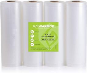 img 4 attached to 🛍️ 8" x 25' Vacuum Sealer Bags Rolls 4 Roll Pack - Heavy Duty Sous Vide Bags for Food Saver, Seal a Meal Vac Sealers - BPA Free, 100ft Total Length - Avid Armor