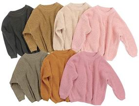 img 2 attached to 🧥 Cute Toddler Girls Cable Knit Sweater: Long Sleeve Solid Pullover for Fall/Winter