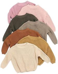 img 1 attached to 🧥 Cute Toddler Girls Cable Knit Sweater: Long Sleeve Solid Pullover for Fall/Winter