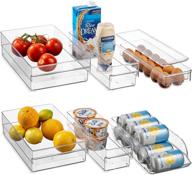 🏺 6-piece set of durable refrigerator organizer bins - freezer & fridge bins, neat organizer with clear plastic storage, can rack organizer, and egg organizer - ideal kitchen storage for cabinets and countertops логотип