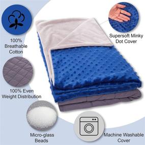 img 1 attached to 🛏️ Hazli Kids Weighted Blanket - 7lbs Cozy 100% Cotton Weighted Blanket for Calming Sleep, 41x60 Inches, Removable Minky Cover Included