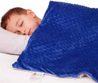 🛏️ взвешенное детское одеяло hazli - 7 фунтов уютного взвешенного одеяла из 100% хлопка для успокаивающего сна, 41x60 дюймов, включена съемная меховая накидка. логотип