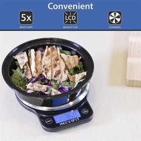 img 2 attached to 🍽️ INEVIFIT Digital Kitchen Scale: Accurate Multifunction Food Scale for Precise Measurements up to 13 lbs/6kgs, Sleek Modern Black Design with Premium Stainless Steel and Includes Batteries