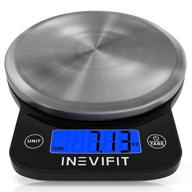 🍽️ inevifit digital kitchen scale: accurate multifunction food scale for precise measurements up to 13 lbs/6kgs, sleek modern black design with premium stainless steel and includes batteries logo