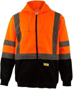 img 4 attached to 🧥 Hi-Viz Workwear H9011 Men's ANSI Class 3 High Visibility Sweatshirt, Full Zip Hooded, Black Bottom (Size 2XL), New York