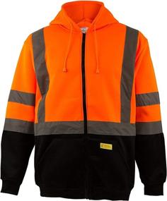 img 3 attached to 🧥 Hi-Viz Workwear H9011 Men's ANSI Class 3 High Visibility Sweatshirt, Full Zip Hooded, Black Bottom (Size 2XL), New York