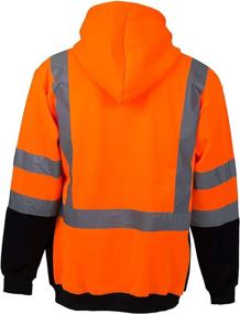 img 1 attached to 🧥 Hi-Viz Workwear H9011 Men's ANSI Class 3 High Visibility Sweatshirt, Full Zip Hooded, Black Bottom (Size 2XL), New York