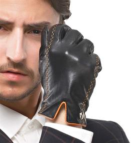 img 4 attached to 🧤 Nappaglo Italian Leather Men's Accessories with Touchscreen Capability - Lambskin