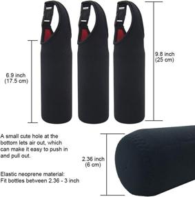 img 3 attached to 🧴 Kvvdi 3 Pack 16 oz - 21 oz Neoprene Water Bottle Sleeve 16.9oz Portable Bottle Cooler Cover Holder Strap for Outdoor Adventures