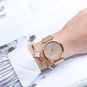 img 2 attached to ⌚ Ultra Thin Minimalist Women's Watch - Waterproof Fashion Quartz Wristwatch with Dress Stainless Steel Mesh Band Bracelet for Ladies