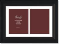 🖼️ craig frames 21834700bk 12x18 black picture frame with single white collage mat, features 2-8x10 openings логотип