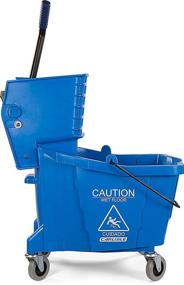 img 3 attached to Carlisle 3690414 Blue Commercial Mop 🧹 Bucket - 35 Quart Capacity, Side Press Wringer