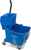 carlisle 3690414 blue commercial mop 🧹 bucket - 35 quart capacity, side press wringer logo