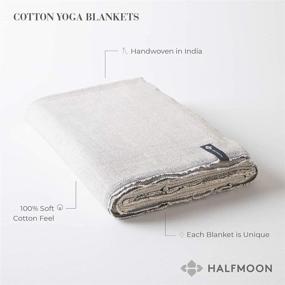 img 1 attached to 🧘 Premium Handwoven Halfmoon Yoga Blanket – 100% Cotton, 60” x 80” | Versatile Large Blankets & Throws for Home, Yoga, Camping, Outdoors, Travel | Natural Meditation Room Decor