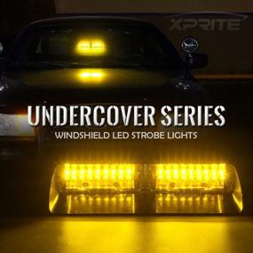 img 3 attached to 🚨 Xprite Amber Yellow 16 LED High Intensity LED Law Enforcement Emergency Strobe Lights: Roof/Dash/Windshield Mount with Suction Cups