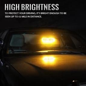 img 2 attached to 🚨 Xprite Amber Yellow 16 LED High Intensity LED Law Enforcement Emergency Strobe Lights: Roof/Dash/Windshield Mount with Suction Cups