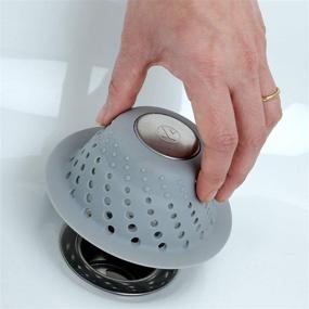 img 3 attached to 🛁 SlipX Solutions Gray Dome Drain Protector - Pop-Up Drain Hair Catcher, Silicone & Stainless Steel, Effective Clog Prevention