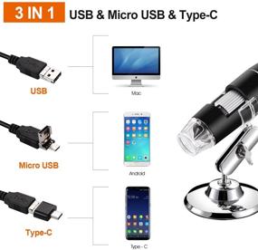 img 3 attached to 🔬 Bysameyee USB Digital Microscope 40X-1000X: High Magnification Endoscope Camera for Android, Windows, Mac, Linux - Includes Carrying Case & Metal Stand