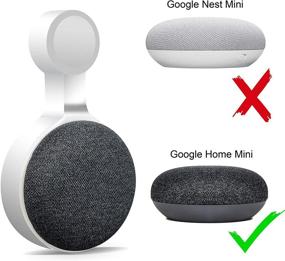 img 3 attached to 📱 Улучшенное крепление на стену для Google Home Mini - обновленный дизайн, экономия места, крепление к розетке с управлением проводами (1 шт., белый)