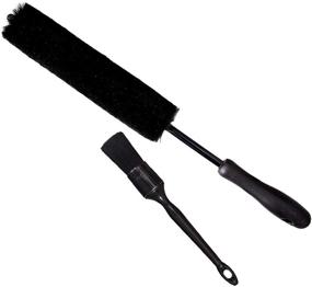 img 4 attached to 🚗 YISHARRY LI Synthetic Car Rim Woolie Cleaning Brush Kit - Black Wool Wheel Brushes and Car Detail Brush Set, Includes Tire Woolies and 2-Pack Wheel Brushes