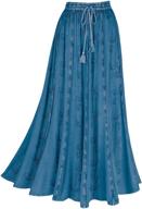 🌸 catalog classics women's peasant maxi skirt: vibrant over-dyed floral embroidered rayon for timeless elegance logo