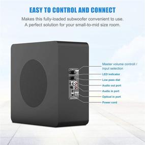 img 1 attached to BESTISAN Compact Bluetooth 5.0 Home Audio Subwoofer with Powerful Deep Bass Response for Home Theater Systems, TV, Speakers – Optical/Bluetooth/RCA Compatible, Black