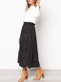 img 2 attached to 🌸 PERSUN Women's Casual Elastic Waist A Line Midi Long Skirt with Pockets - Boho Floral/Polka Dots Print: Comfortable and Stylish!